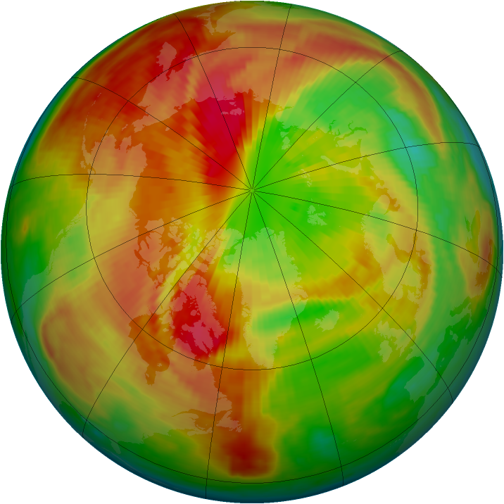 Arctic ozone map for 18 March 1998